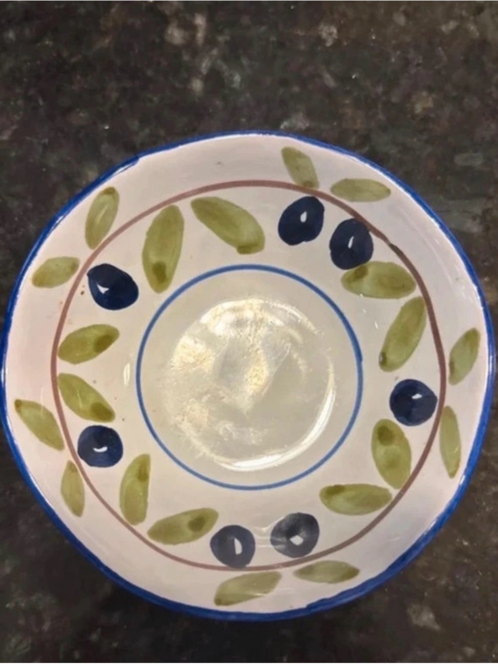 Ceramic Williams Sonoma Small bowl with olive motif